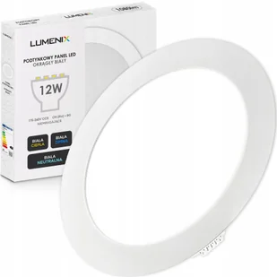 Panel plafon sufitowy Led Podtynkowy Okrągły 12W 1080lm Nie mruga CCD Slim - Lampy sufitowe - miniaturka - grafika 1