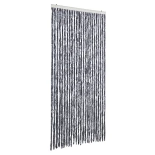 vidaXL Zasłona Fly srebrna 100x230 cm szenilowa - Zasłony - miniaturka - grafika 1