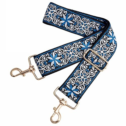 Pasek do torebki, szeroki pasek do torebki, regulowany zamiennik, wiele wzorów, pasek do torebki crossbody, niebieski kwiat, L, nowoczesny