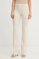 Spodnie damskie - Patrizia Pepe spodnie damskie kolor beżowy dopasowane high waist 8P0781 A6F5 - miniaturka - grafika 1