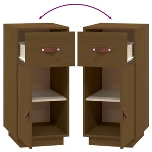 Lumarko Szafka, miodowy brąz, 34x40x75 cm, lite drewno sosnowe - Szafki do salonu - miniaturka - grafika 10