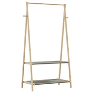 Pokrowce na ubrania - Wieszak na ubrania, z półkami, 96x45,5x150,5 cm, bambusowy Lumarko! - miniaturka - grafika 1