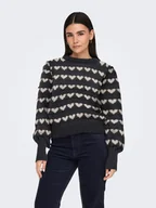 Swetry damskie - JDY Sweter w kolorze antracytowo-białym - miniaturka - grafika 1