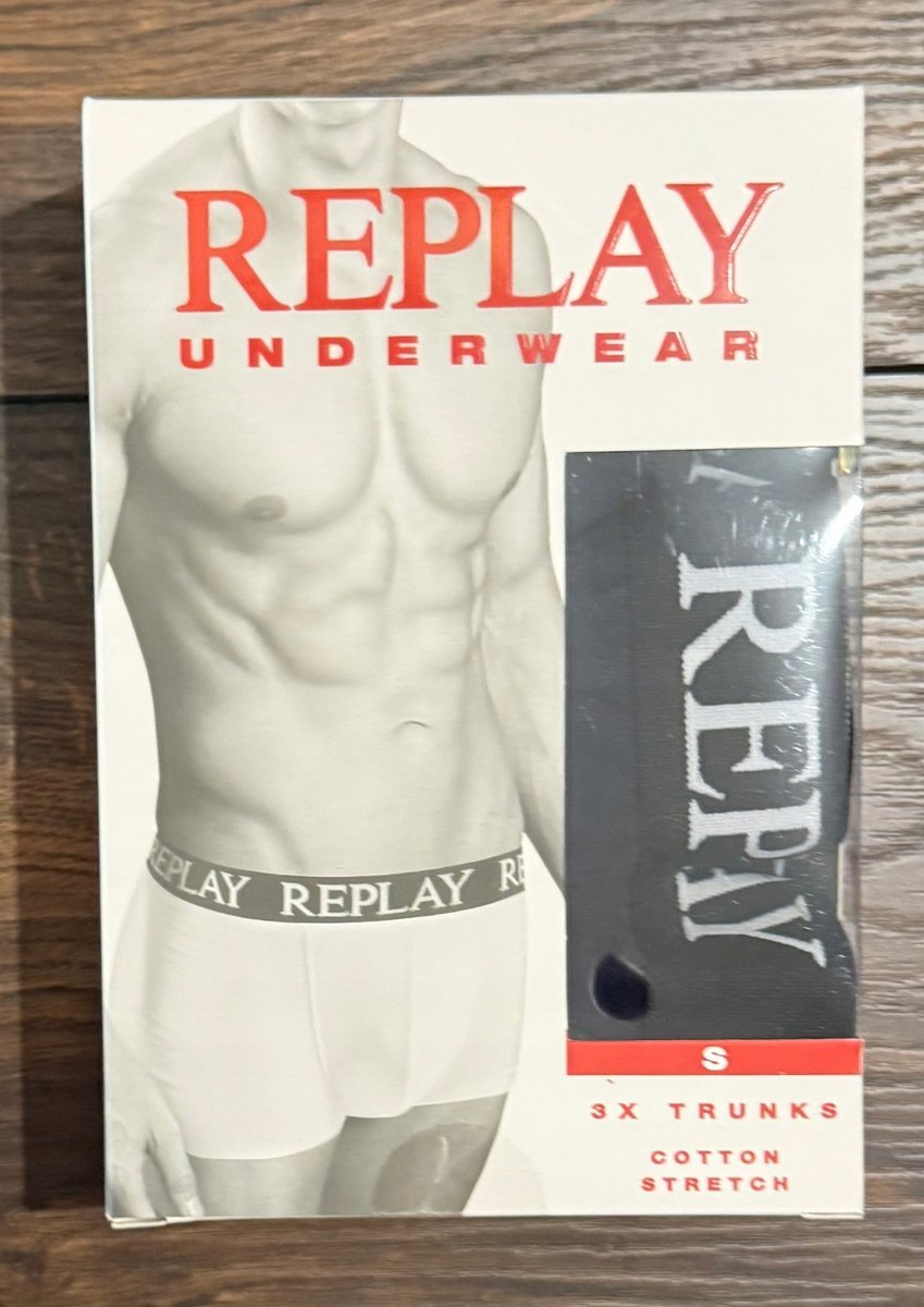 Replay Majtki Bokserki rozmiar S 3 sztuki granatowy