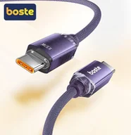 Kable komputerowe i do monitorów - Boste Gemstone Series Fast Charging Data Cable USB-C to USB-C 100W 2m Brushed Purple - miniaturka - grafika 1