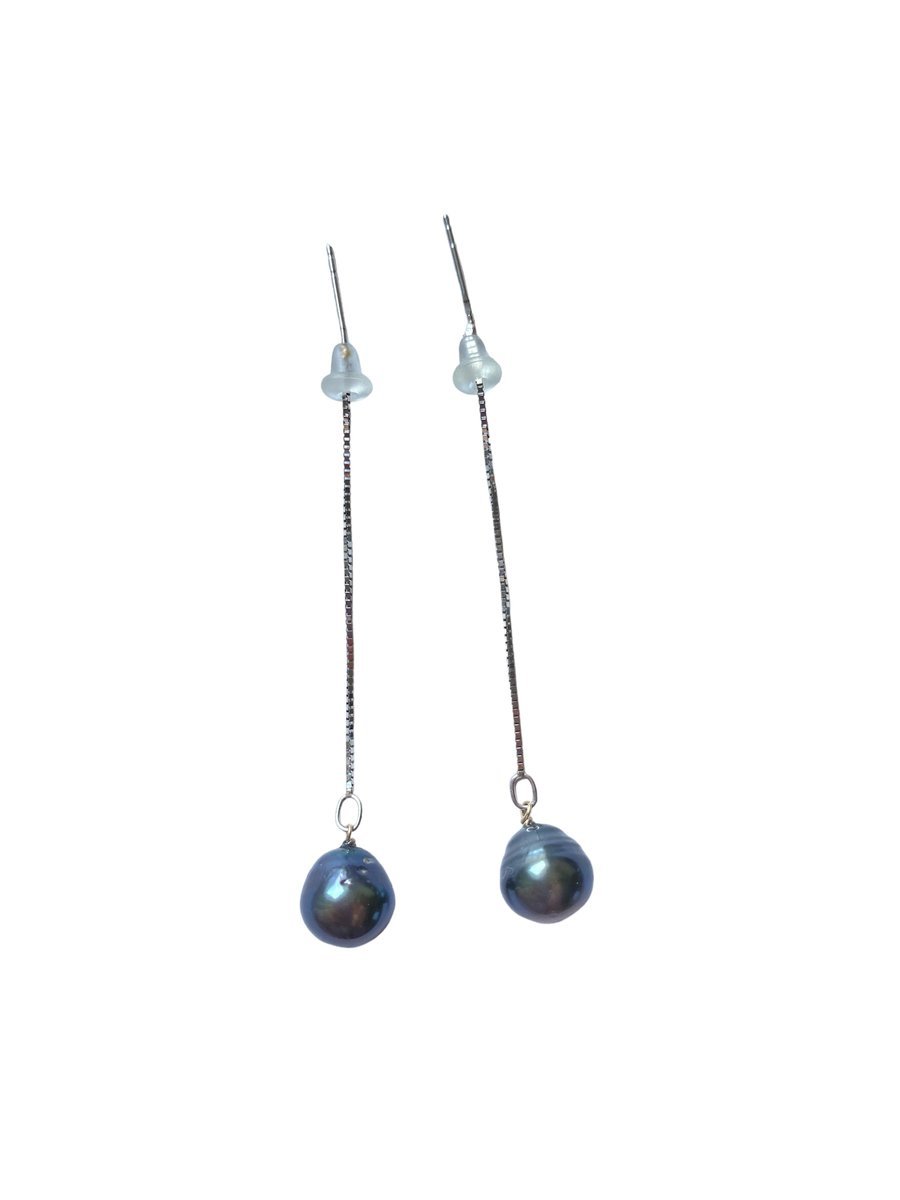 SO FINE PEARLS Kolczyki Białe Złoto 375 Perły Tahiti