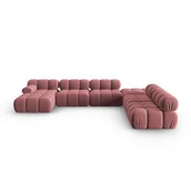 Sofy i kanapy - Różowa aksamitna sofa 379 cm Bellis – Micadoni Home - miniaturka - grafika 1