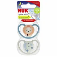 Smoczki uspokajające - Nuk Smoczek uspokajający silikonowy 18-36m Space Night Lew 10739658 2 szt. - miniaturka - grafika 1
