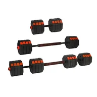 Hantle i ciężarki - EB FIT Regulowane hantle treningowe 2x20kg z funkcją sztangi Eb Fit vic-26623-0 - miniaturka - grafika 1