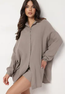 Beżowa Bawełniana Koszula Muślinowa Atelora - Koszule damskie - miniaturka - grafika 1