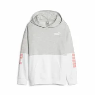 Bluzy sportowe damskie - Bluza dziecięca Puma Power Colorblock Szary - miniaturka - grafika 1