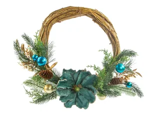 Dekoracja wisząca wieniec świąteczny - 45 cm - 1 szt. - Ozdoby bożonarodzeniowe - miniaturka - grafika 1