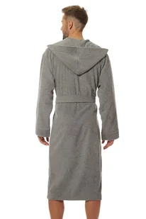 Szlafrok męski frotte Leon szary 3XL - Szlafroki męskie - miniaturka - grafika 2