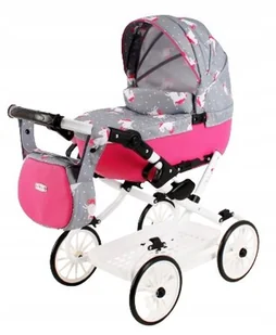 Duży Wózek dla lalek Viki z torebką i koszykiem Vi-05 - Domki dla lalek - miniaturka - grafika 1