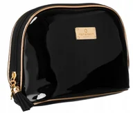 Kosmetyczki, organizery i kuferki - Elegancka kosmetyczka damska z wodoodpornego materiału w czarnym kolorze - Peterson - miniaturka - grafika 1