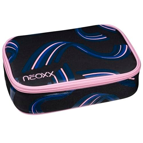 neoxx - Piórnik szkolny DUNK Hello Wave – miejsce na ekierkę – klapka na długopisy z 26 uchwytami na długopisy – ok. 23,5 x 17 x 6,5 cm – dla uczniów