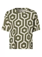 Koszulki i topy damskie - Fynch-Hatton - T-shirt damski, beżowy|zielony - miniaturka - grafika 1