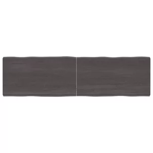 vidaXL Blat stołu, ciemnoszary, 180x50x6 cm, dąb z naturalną krawędzią - Meble modułowe i akcesoria - miniaturka - grafika 1