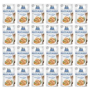 Brit Care Cat Pouch Fillets in Jelly Choice Chicken with Cheese 24 x 85 g - Mokra karma dla kotów - miniaturka - grafika 1
