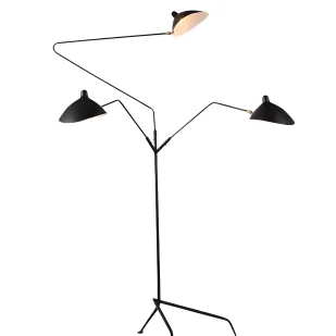 Nowoczesna lampa podłogowa Crane z trzema regulowanymi kloszami - Oprawy, klosze i abażury - miniaturka - grafika 1