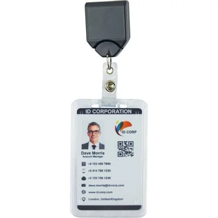 Holder na identyfikator - przezroczyste, na jedną kartę, pionowe - Identyfikatory - miniaturka - grafika 1