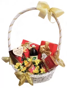 Poczta Upominkowa, kosz prezentowy Złota Wstążka - Zestawy upominkowe - miniaturka - grafika 1