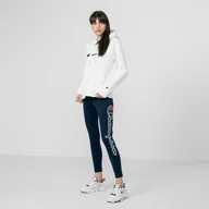 Bluzy sportowe damskie - Damska bluza dresowa nierozpinana z kapturem CHAMPION HOODED SWEATSHIRT - biała - miniaturka - grafika 1