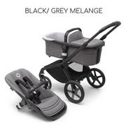 Wózki dziecięce - BUGABOO FOX 5 3w1 Black/ Grey Melange - miniaturka - grafika 1