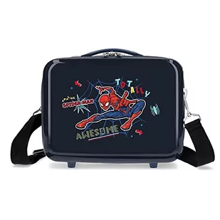 Marvel Spiderman Totally Awesome Neceser Adaptacyjna torba na messenger Niebieski 29x21x15 cms Sztywny ABS 9,14L 0,6 kg, niebieski, Neceser, kosmetyczka z paskiem na ramię - Kosmetyczki, organizery i kuferki - miniaturka - grafika 1