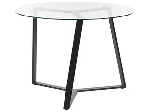 Stół do jadalni szklany okrągły ⌀ 100 cm czarny KEBRI - Stoły - miniaturka - grafika 1