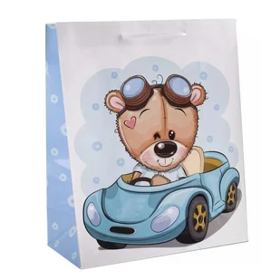 Torba prezentowa z motywem misia - 18 x 23 cm - Opakowania i torebki na prezenty - miniaturka - grafika 1