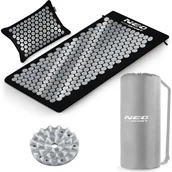 Akcesoria medycyny naturalnej - Mata do akupresury z kolcami, 68x42x1,5 cm, czarno-srebrna - miniaturka - grafika 1