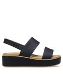 Sandały damskie - Crocs Sandały Brooklyn Matte Wrap Low Wedge 211802 Czarny - miniaturka - grafika 1