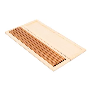 Słomki metalowe 8 mm, zestaw w drewnianym etui, szampańskie - Shakery barmańskie - miniaturka - grafika 1