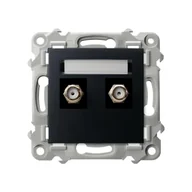 Gniazdka elektryczne - Ospel szafir czarny metalik - Gniazdo ekwipotencjalne podwójne GPA-2ZF/m/33 - miniaturka - grafika 1