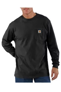 Koszulka męska z długim rękawem Carhartt Pocket T-Shirt L/S BLK czarny - Koszulki sportowe męskie - miniaturka - grafika 1
