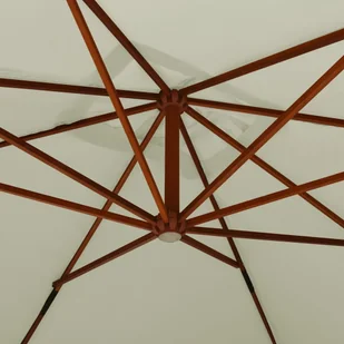 Wiszący parasol z drewnianym słupkiem, 400x300 cm, piaskowy - Parasole ogrodowe - miniaturka - grafika 6