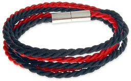 BRANSOLETA CZARNO-CZERWONY SZNUR kolor czerwony styl surferski magnes dla niego dla niej (ar1499) - Bransoletki - miniaturka - grafika 1