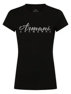 Koszulki i topy damskie - Armani Exchange Koszulka damska Kobiety Bawełna czarny jednolity, S - miniaturka - grafika 1