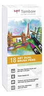 Foliopisy - Tombow ABT-18P-5 flamastry z podwójnymi końcówkami, zestaw 18 sztuk, odcienie pastelowe ABT-18P-5 - miniaturka - grafika 1