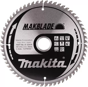 Makita B-32839 piła tarczowa do cięcia drewna 216x30 mm 60 zębów Makblade - Tarcze do pił - miniaturka - grafika 1
