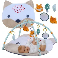 Maty piankowe - Mata Edukacyjna Miękka Interaktywna Biały Lis Wypełnienie Bawełna 5 Zabawek - miniaturka - grafika 1