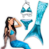 Stroje kąpielowe - Ogon Syreny Syreni Strój Kąpielowy Syrenka Kostium Syrena 3W1 Cosplay 158 / 164 Cm S / M (Z Metki Xl) - miniaturka - grafika 1