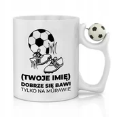 Kubki - KUBEK PIŁKA w uchwycie PREZENT PIŁKARZA dla FANA - miniaturka - grafika 1