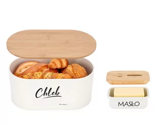CHLEBAK STALOWY + MASELNICZKA Z NOŻYKIEM E-6022 - Chlebaki - miniaturka - grafika 2
