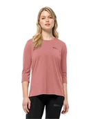 Koszulki i topy damskie - Jack Wolfskin Koszulka damska Crosstrail 3/4 T W - miniaturka - grafika 1