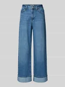 Spodnie damskie - Jeansy z szeroką nogawką z czystej bawełny model ‘HOPE’ - miniaturka - grafika 1