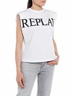 Koszulki i topy damskie - Replay Koszulka damska, 001 biały, XXS - grafika 1