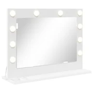 Lustra - vidaXL Lustro toaletowe z lampkami LED Białe 60x45x18 cm - miniaturka - grafika 1