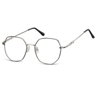 Okulary korekcyjne, oprawki, szkła - Okulary oprawki owalne zerówki metalowe korekcyjne L121B - miniaturka - grafika 1